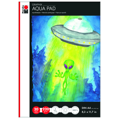 Marabu Aqua Pad Graphix - A4 Kunstdruckpapierblock