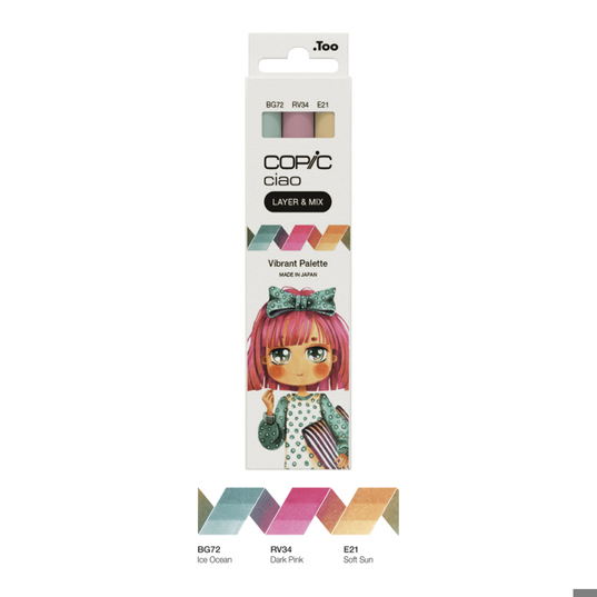 Copic Ciao "LAYER & MIX" Vibrant Palette Marker - Meißel-/Bürstenspitze Mischpalette