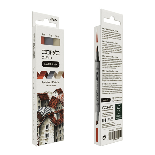 Copic Ciao LAYER & MIX Architect Palette - Nachfüllbares 3er Marker Set