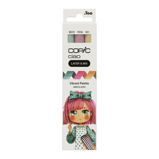 Copic Ciao "LAYER & MIX" Vibrant Palette Marker - Meißel-/Bürstenspitze Mischpalette