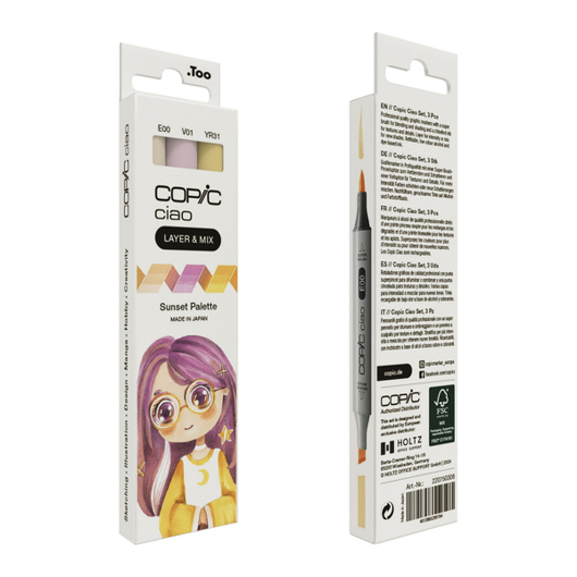 Copic Ciao LAYER & MIX Manga Set - Sunset Palette Mischpalette 3 St.