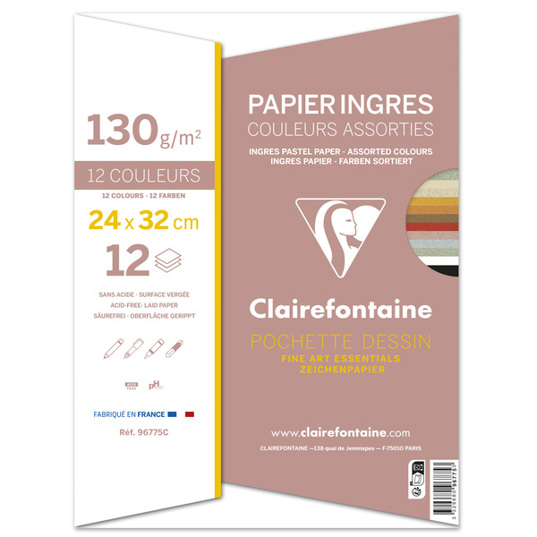Clairefontaine Ingres Pastellpapier - Gerippt Pastellpapier