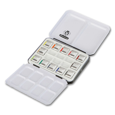 Schmincke AKADEMIE Aquarellkasten 75749 - 12 halbe Näpfen Mischpalette
