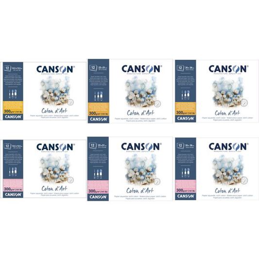 Canson Aquarellblock Coton d'Art - naturweiß Aquarellpapier