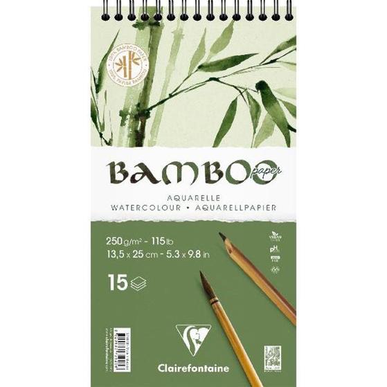 Clairefontaine Bamboo Spiralblock - 15 Blatt Aquarellpapier