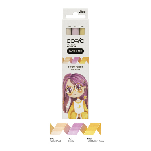 Copic Ciao LAYER & MIX Manga Set - Sunset Palette Mischpalette 3 St.