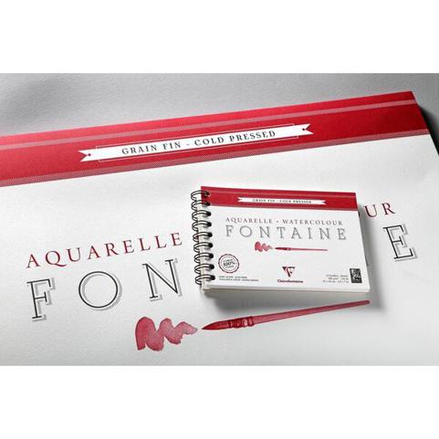 Clairefontaine Aquarellblock Fontaine mit Doppelspirale - feinkörnig