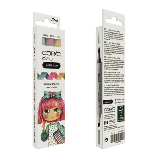 Copic Ciao "LAYER & MIX" Vibrant Palette Marker - Meißel-/Bürstenspitze Mischpalette
