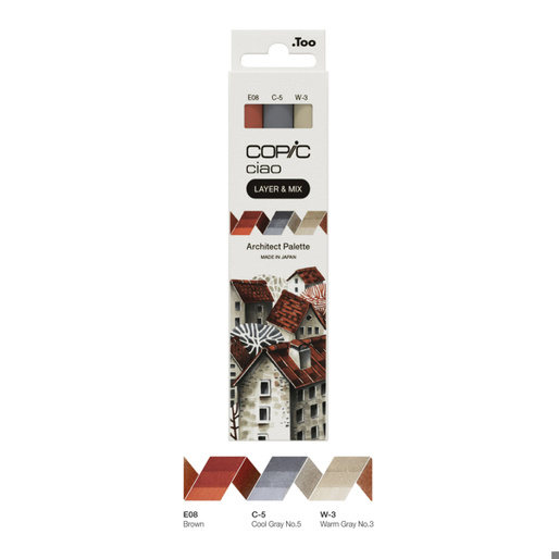 Copic Ciao LAYER & MIX Architect Palette - Nachfüllbares 3er Marker Set