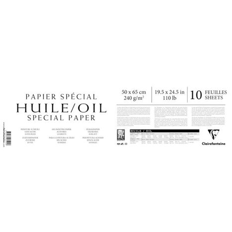 Clairefontaine Packung mit 10 Bogen Ölmalpapier - 240g