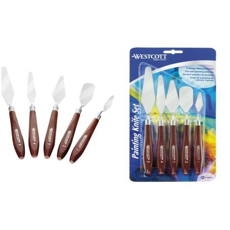 Westcott Modellierwerkzeug Malspachtel-Set - 5-teilig Malmesser