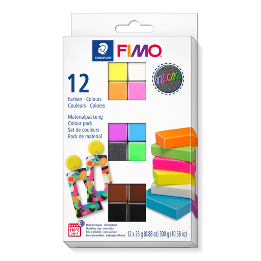 STAEDTLER FIMO effect 8013 C12-3 - Neon Colours Modelliermasse