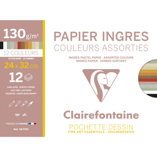 Clairefontaine Ingres Pastellpapier - Gerippt Pastellpapier