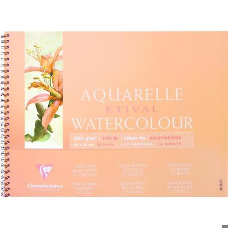 Clairefontaine Etival Aquarellpapier feinkörnig - Doppelspirale Aquarellpapier