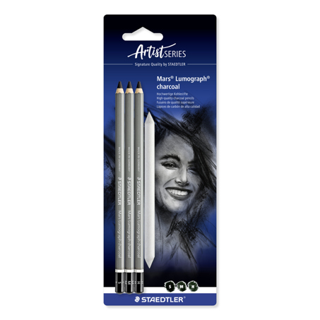 Staedtler Mars Lumograph charcoal 100C - Kohlestifte und Papierwischer