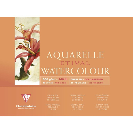 Clairefontaine Kunstdruckpapierblock 96474C - 300 g/m² Aquarellpapier